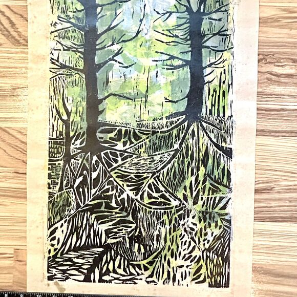 Sandra Rosen Holubow Print Signed Numbered Chicago Artist Trees Roots 14" x 23" - Picture 6 of 11